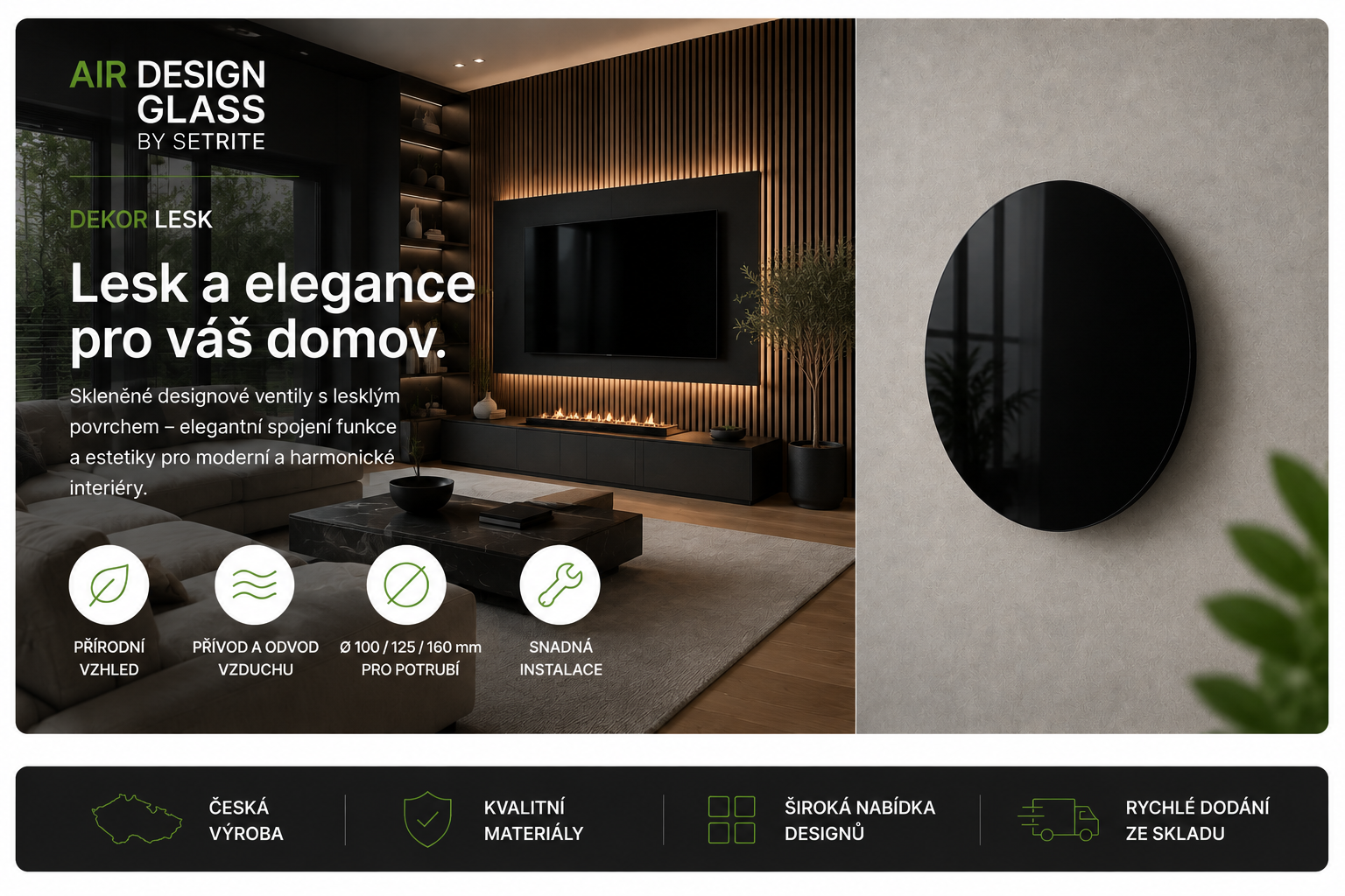 AIR DESIGN GLASS – lesklé skleněné designové ventily